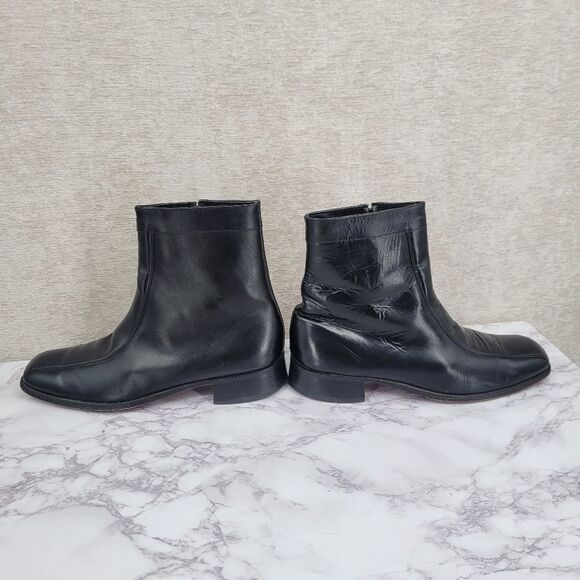 F.D. Leather Equestrian Boots Black Vintage Men's Sz 8.5 English Paddock Riding - Picture 5 of 13